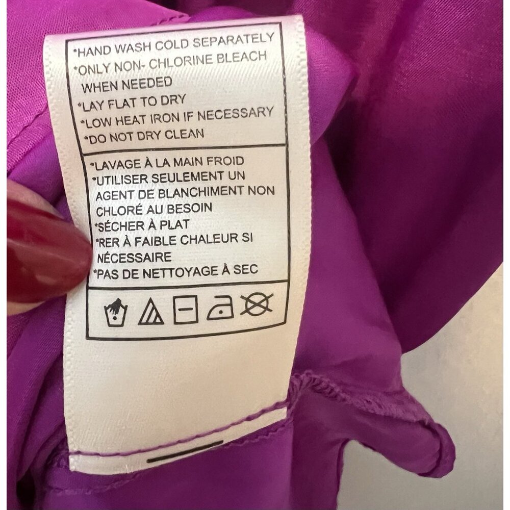 Steve Madden Prairie Dreams Mini Dress XS Satin Purple Casual Party Cocktail - Picture 11 of 11
